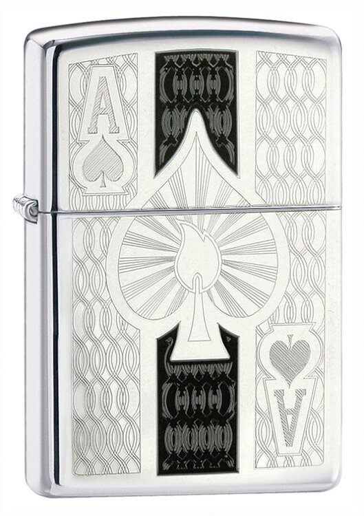 Зажигалка Zippo 24196 Ace High Polish Chrome - фото
