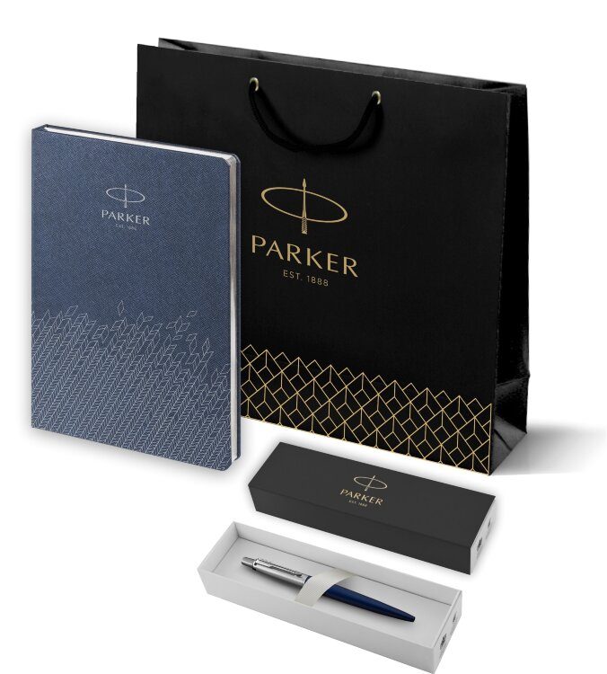 Подарочный набор Parker: Шариковая Ручка Parker Jotter Essential, Royal Blue CT и Ежедневник PL1951110_5403186 - фото