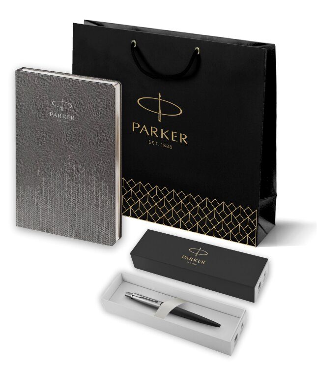 Подарочный набор: Шариковая ручка Parker Jotter Essential, Satin Black CT 1951110_5103184 - фото