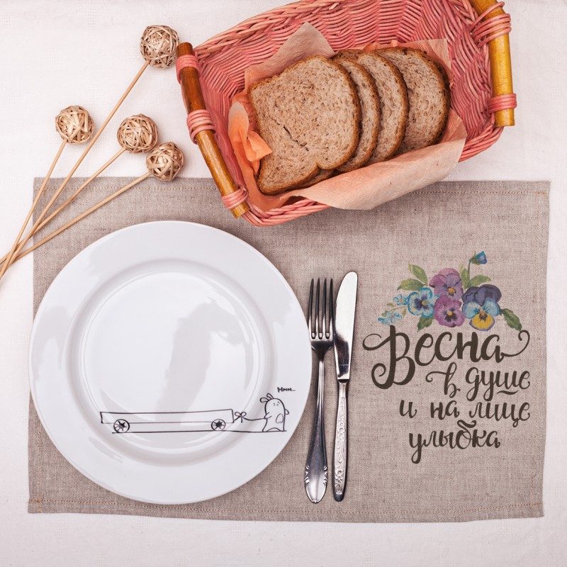 Салфетка сервировочная Весна в душе и на лице улыбка - фото