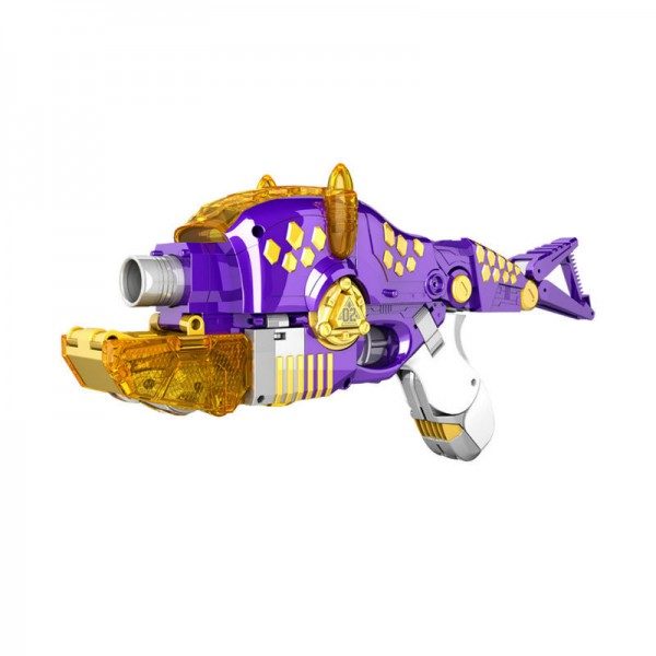 Пистолет-робот 2 в 1 Devik Toys Трицератопс с 6 мягкими патронами - фото