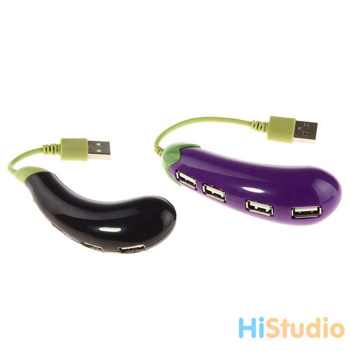 Разветвитель USB портов Баклажан на 4 порта - фото