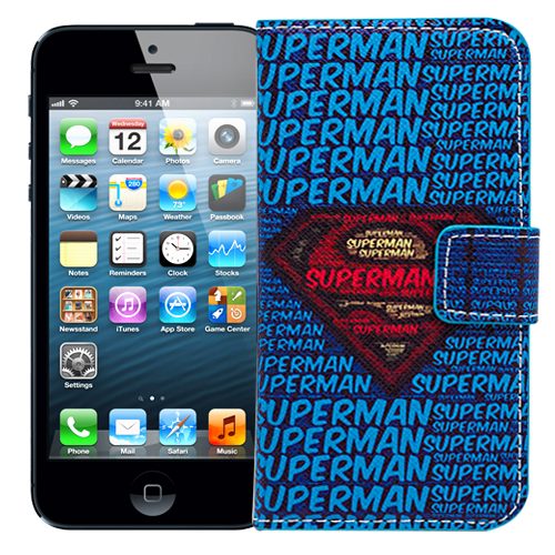 Чехол-книжка для iPhone 5/5S Superman - фото
