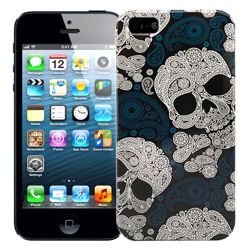 Чехол для iPhone 5/5S White skulls - фото