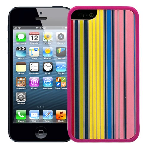 Чехол для iPhone 5/5S Pink with stripes - фото