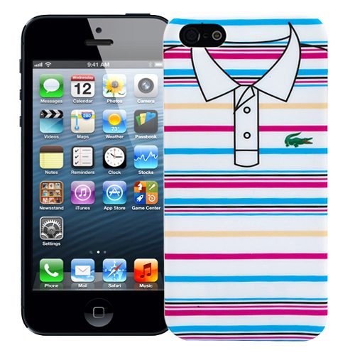 Чехол для iPhone 5/5S Blue and pink stripes, серия Sports shirt - фото