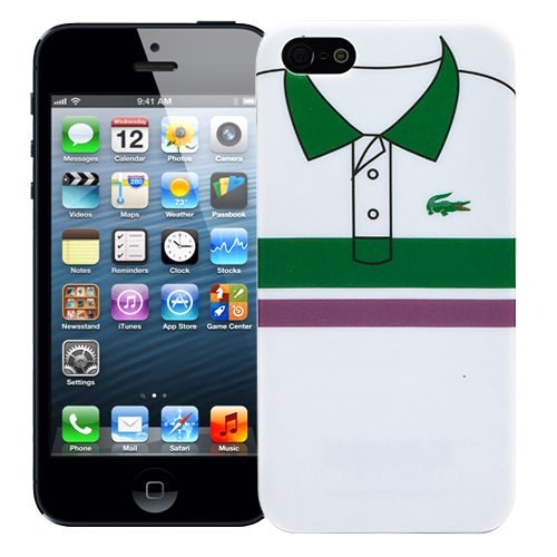 Чехол для iPhone 5/5S Green and purple stripes, серия Sports shirt - фото