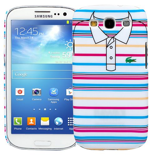 Чехол для Samsung Galaxy S3 Blue and pink stripes, серия Sports shirt - фото