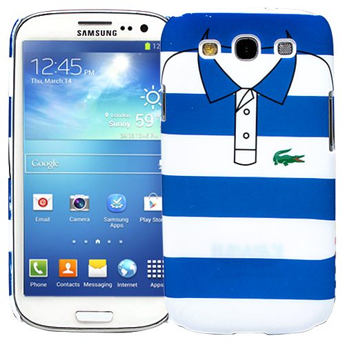 Чехол для Samsung Galaxy S3 Blue and white stripes, серия Sports shirt - фото