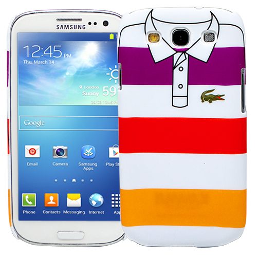 Чехол для Samsung Galaxy S3 Purple, red, yellow stripes, серия Sports shirt - фото