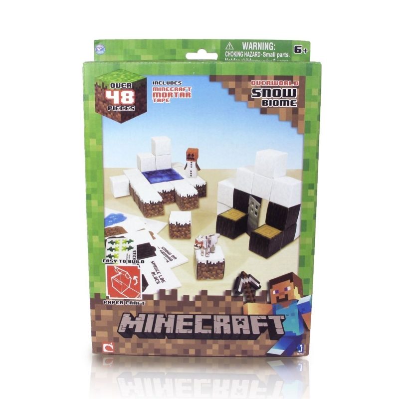 Бумажный конструктор Minecraft Papercraft Игровой мир Снежный биом 48 деталей - фото