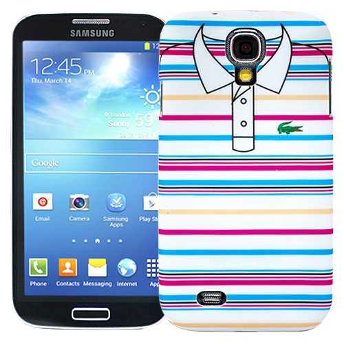 Чехол для Samsung Galaxy S4 Blue and pink stripes, серия Sports shirt - фото