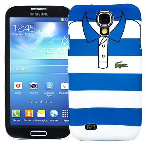 Чехол для Samsung Galaxy S4 Blue and white stripes, серия Sports shirt - фото