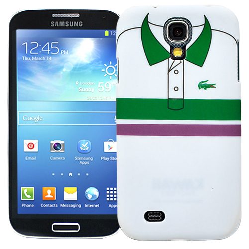 Чехол для Samsung Galaxy S4 Green and purple stripes, серия Sports shirt - фото