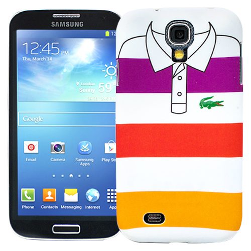 Чехол для Samsung Galaxy S4 Purple, red, yellow stripes, серия Sports shirt - фото