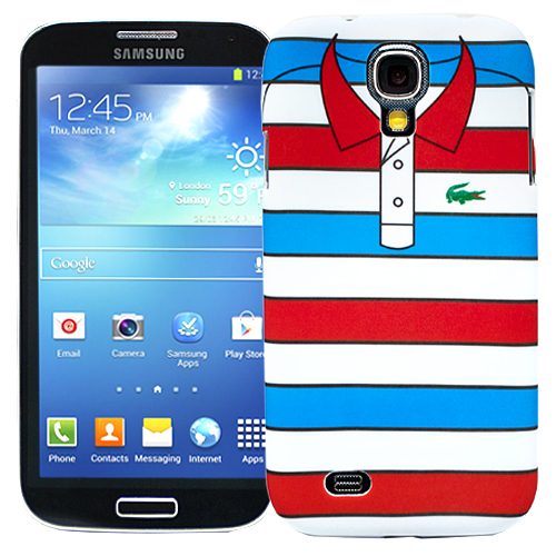 Чехол для Samsung Galaxy S4 Red with blue stripes, серия Sports shirt - фото