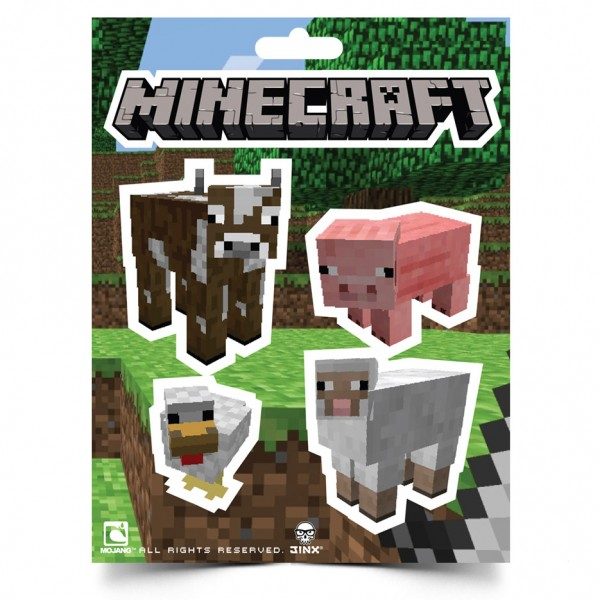 Наклейки Животные Майнкрафт Animals Sticker Pack Minecraft 5в1 - фото