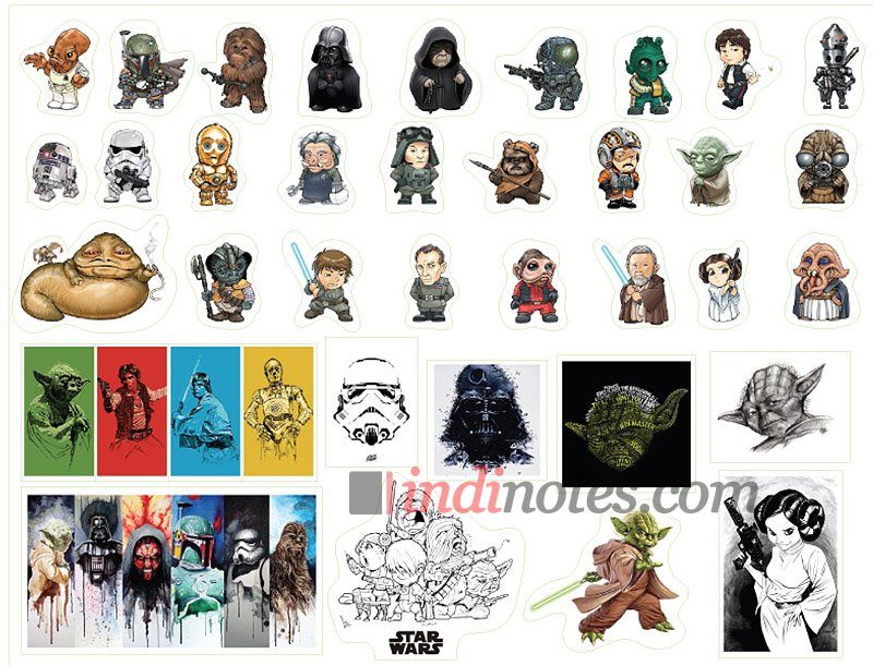 Звездные войны (Star Wars). Лист виниловых наклеек А4 - фото