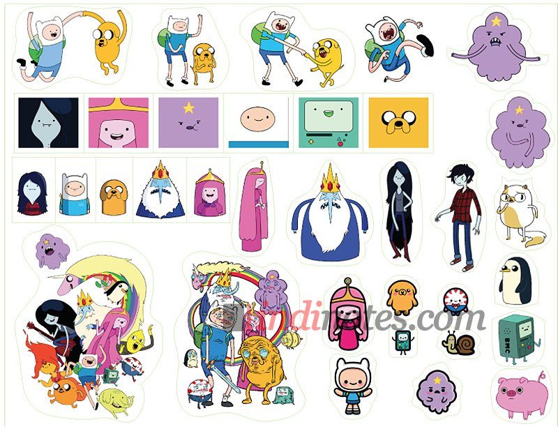 Время приключений (Adventure Time). Лист виниловых наклеек А4 - фото