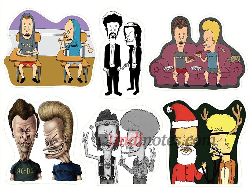 Бивис и Баттхед (Beavis and Butthead). Лист виниловых наклеек А4 - фото
