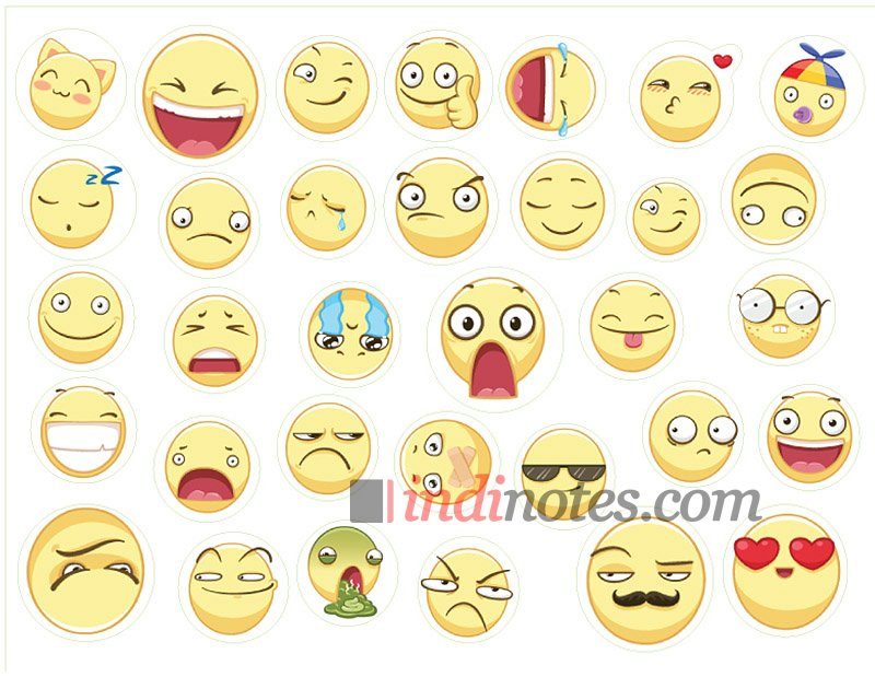 Смайлы (Smiles). Лист виниловых наклеек А4 - фото