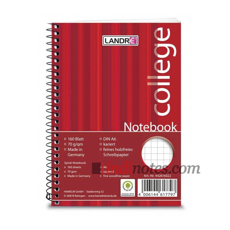 Тетрадь на спирали Landre College Notebook А6 - фото