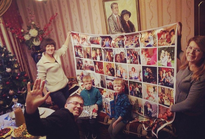 Одеяло-плед с фотографиями - фото