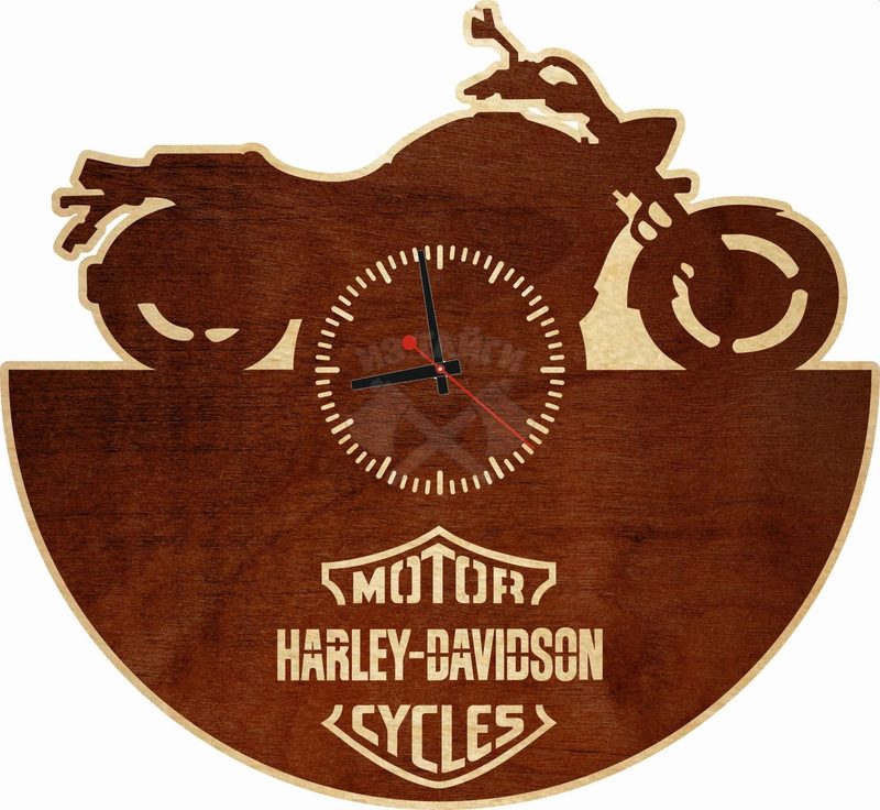 Часы настенные «Harley-Davidson» (Деревянные настенные часы) - фото