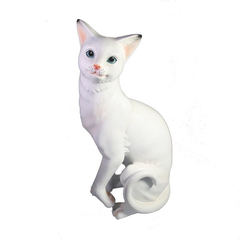 Фигура декоративная Кошка (белый глянец) KSMR-718079/I130 - фото