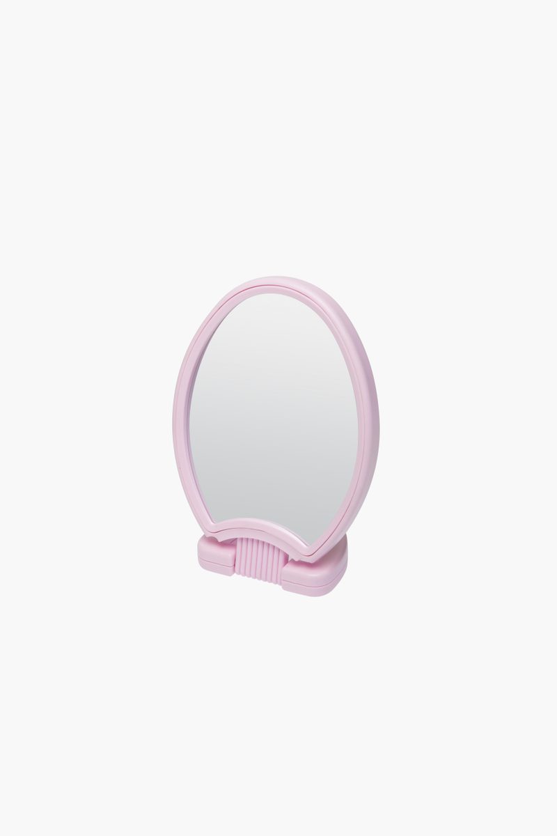 Зеркало Dewal Beauty настольное, в розовой оправе, на пластиковой подставке, 26*14.5 см. KSL-MR25 - фото