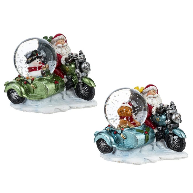 Снежный шар Дед Мороз  с медведем, D4,5 см, 7,5х9х8 см KSM-812401-дм-медведь - фото