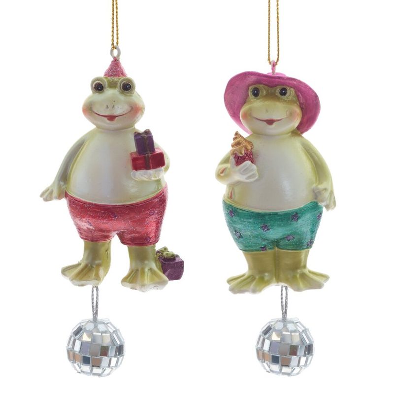 Елочная игрушка Лягушка, 5х3х12 см, 1шт из 2х вариантов KSM-811365 - фото