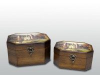 Набор из 2-х шкатулок; 19,5x16x10,5 см, 16,5x12,5x8,5 см - фото