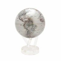 Глобус мобиле Mova Globe с политической картой Мира, d=16,5 см, серебрянный - фото