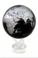 Глобус мобиле Mova Globe с политической картой Мира, d=22 см, цвет синий, серебро - фото