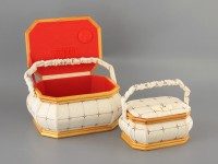 Набор шкатулок для рукоделия из 2 шт., 23.3x17.6x12.8, 17.3x12.3x10.3 см - фото