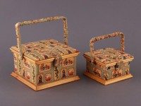 Набор шкатулок для рукоделия из 2 шт., 20x20x12, 15x15x9 см - фото