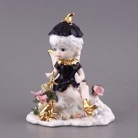 Фигурка «Ангелочек с золотой лягушкой», h=18 см - фото