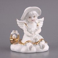Фигурка «Ангелочек с птичками», h=10 см - фото