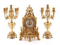 Комплект: каминные часы и 2 подсвечника, h=41 см - фото