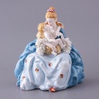 Статуэтка «Дама в голубом платье с ребенком», h=23 см - фото