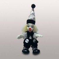 Фигурка декоративная «Клоун», h=10 см, черно-белый - фото