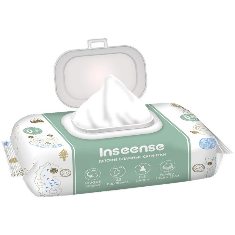 Детские влажные салфетки Inseense 88 шт с алоэ вера - фото