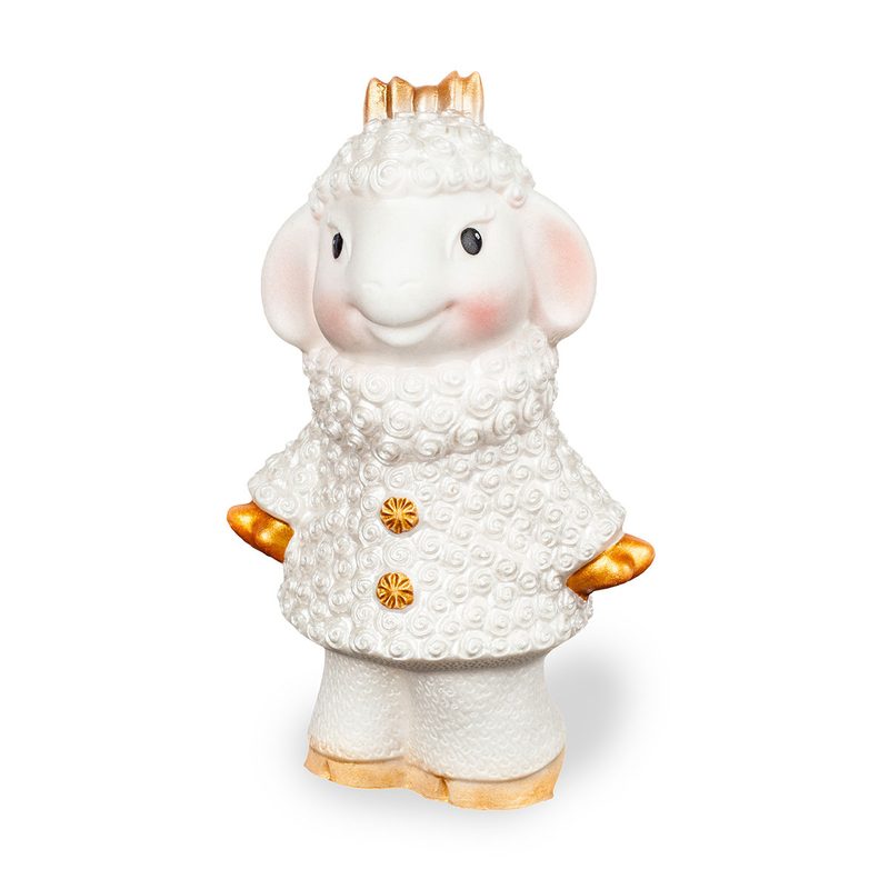 Резиновая игрушка Овечка  с золотыми копытцами 13 см - фото