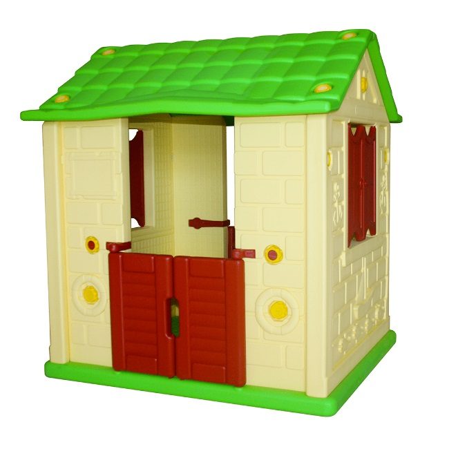 Игровой домик для детей Королевский (2 окна, 2 двери), желтый - фото