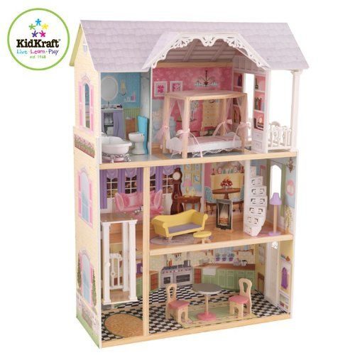 Трехэтажный дом из дерева для Барби Кайли (Kaylee, 65251) с мебелью 10 предметов - фото