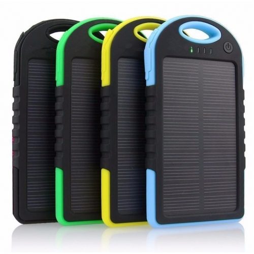 Внешний аккумулятор на солнечной батарее Solar Power Bank 5000 mAh - Черный - фото