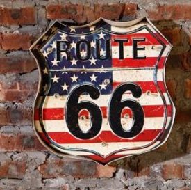 Светящаяся вывеска Route 66 (Americas) - фото