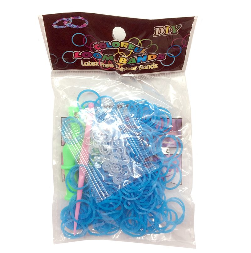 Набор резинок для плетения Loom Bands 200 (голубой) - фото