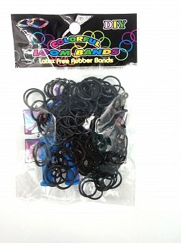 Набор резинок для плетения Loom Bands 200 (черный) - фото